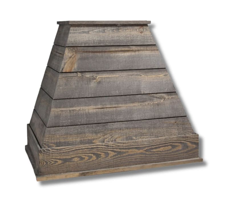 Castlewood SY-WCSLRH-DG Dark Gray Rustic Shiplap Chimney Range Hood (Without Chimney Extension)