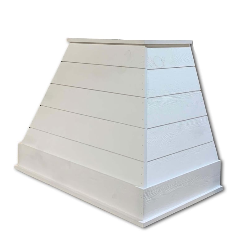Castlewood SY-WCSLRH-WH White Rustic Shiplap Chimney Range Hood (Without Chimney Extension)