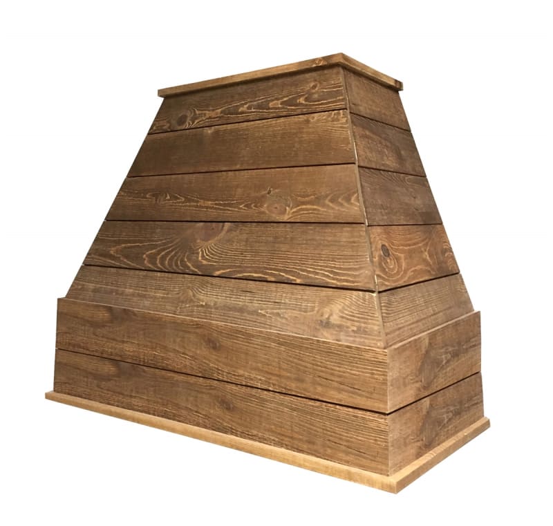 Castlewood Rustic XL Shiplap Chimney Range Hood (Without Chimney Extension) - Brown