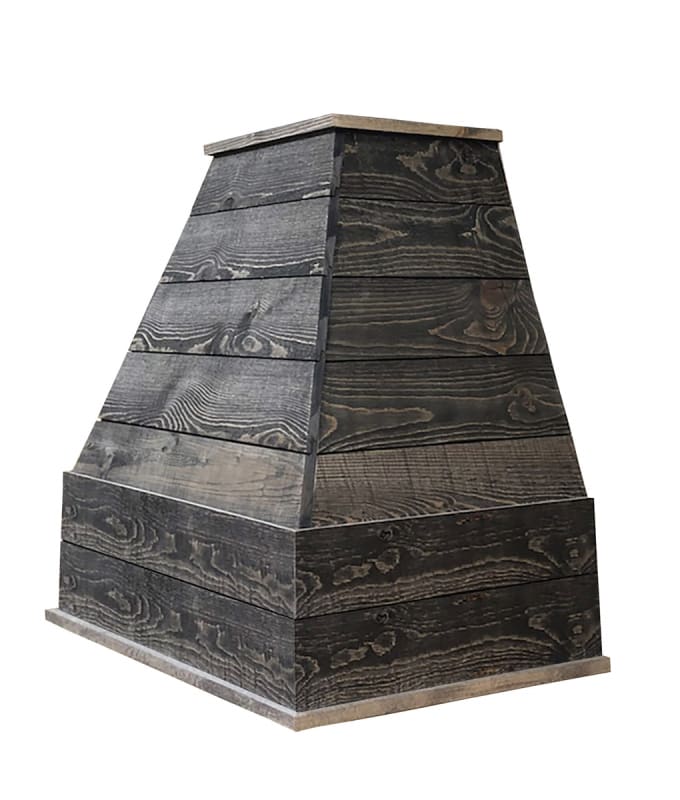 Castlewood Rustic XL Shiplap Chimney Range Hood (Without Chimney Extension) - Dark Gray