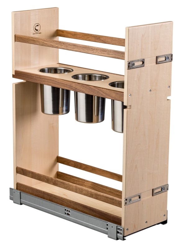 Century Components 9" Pull-Out Canister Base Cabinet Organizer, Walnut Creek Series (WCCCAN85PF)