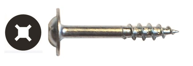 #8 x 1-1/8 Large Modified Truss Square/Phillips (1/2" Dia.) 1/2 Deep Thread Screws | Remodel Market