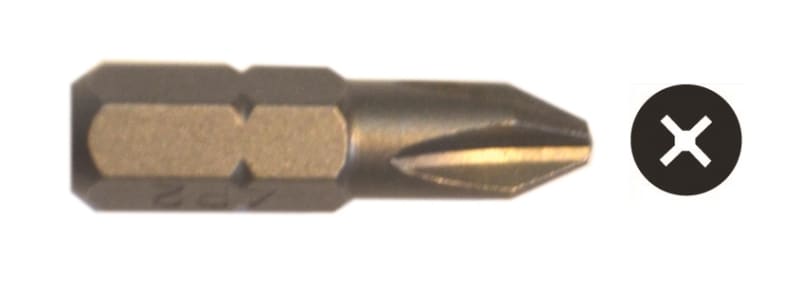 #2 x 1" Phillips Drive Insert Screw Bit (10 Pack) | Remodel Market