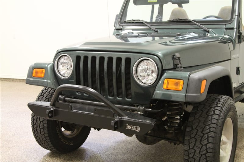 Rock Hard 4x4™ Narrow Width Legendary Front Bumper Angled Forward Hoop for Jeep CJ5, CJ7, CJ8, YJ, TJ and LJ 1976 - 2006 [RH-4001-C46]