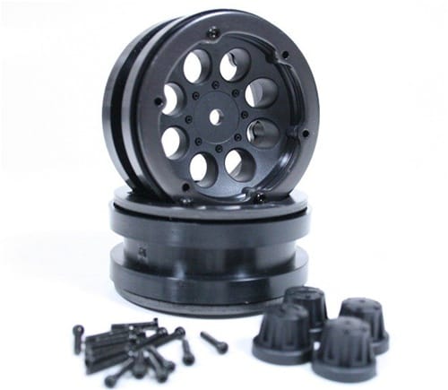 Axial 1.9" 8 Hole Beadlocks - Black (2pcs) - AXIC8087