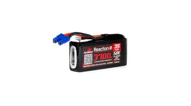 Dynamite Reaction 2.0 3S 11.1V 3700mAh 50C Shorty LiPo Battery - EC3