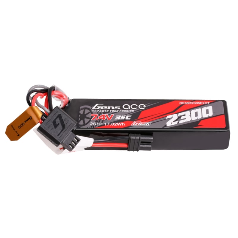 Gens ace 2S 7.4V 2300mAh 35C G-Tech LiPo Battery - EC2 / IC2 (GEA232S35E2GT)