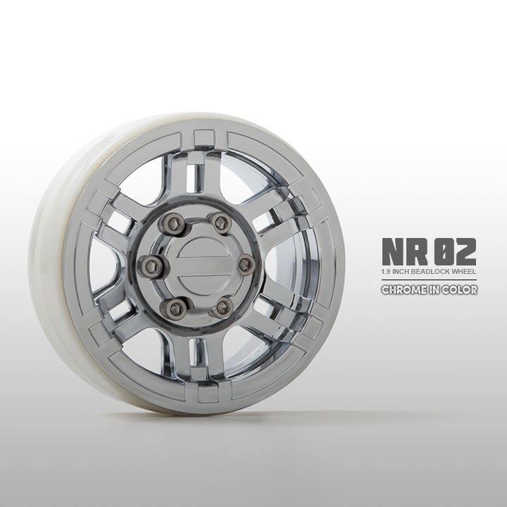Gmade NR02 1.9" Beadlock Wheels Chrome (2)