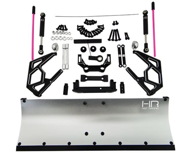 Hot Racing Aluminum Snow Plow Kit for Axial SCX10 SCX10 II - Silver