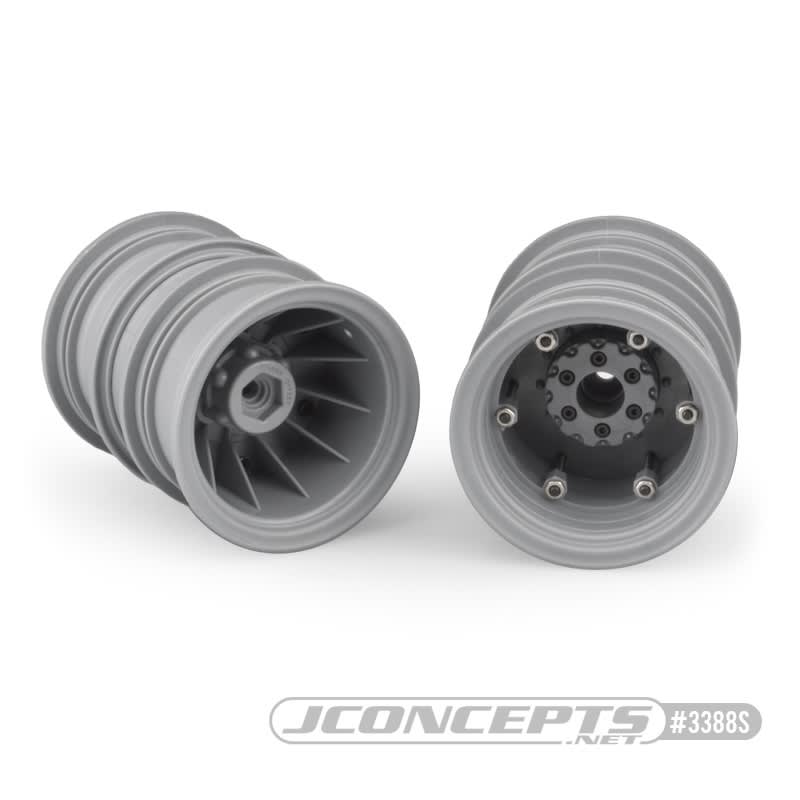 JConcepts Krimson Dually 2.6" Dual Truck Wheels Gray / Silver (2)