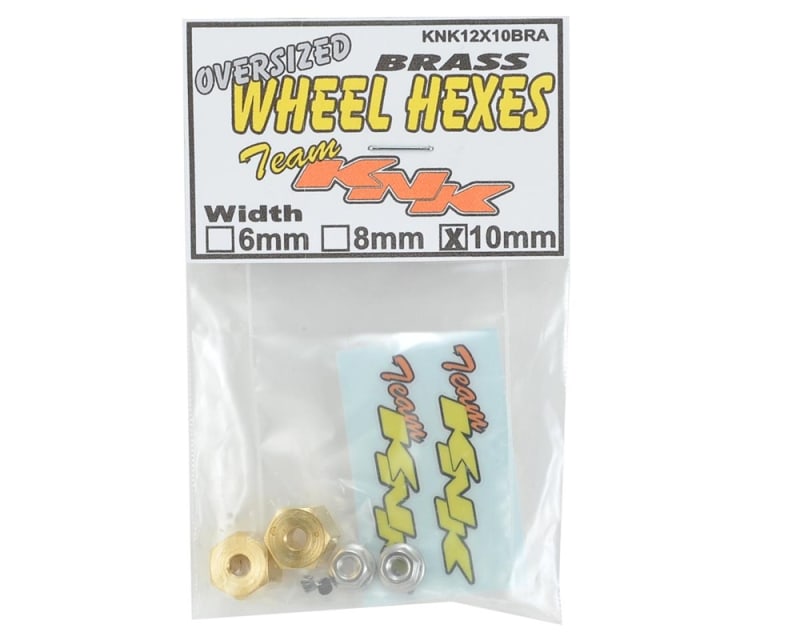 Team KNK 12mm x 10mm Brass Wheel Hexes (2) Team KNK 12mm x 10mm Brass Wheel Hexes (2)