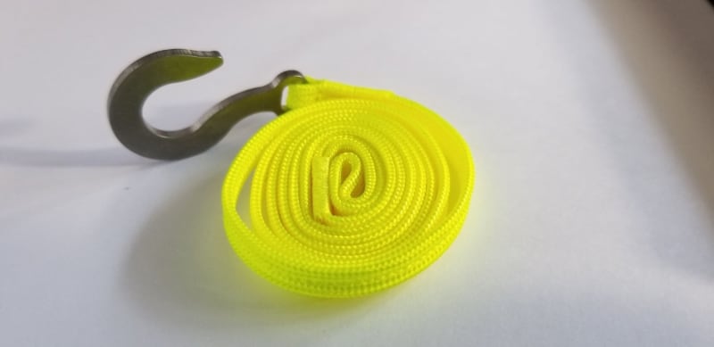 Team KNK 24" Tow Strap with Hefty Hook Neon Yellow