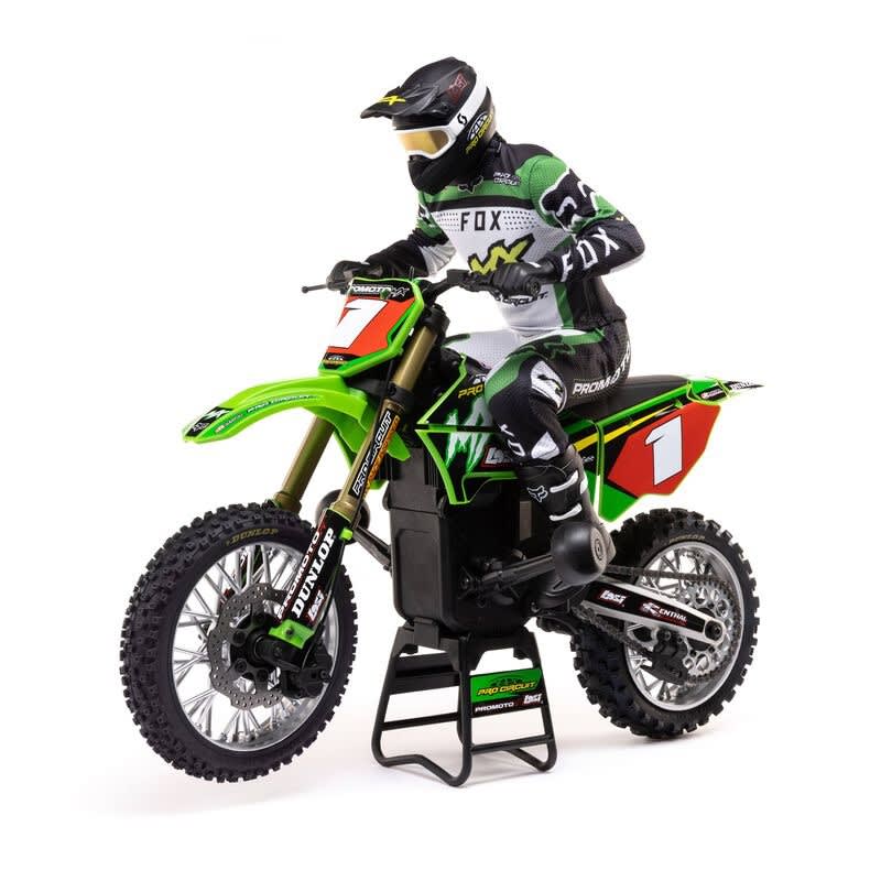 Losi 1/4 Scale Promoto-MX Motorcycle RTR with Battery and Charger - FOX Pro Circuit - Green