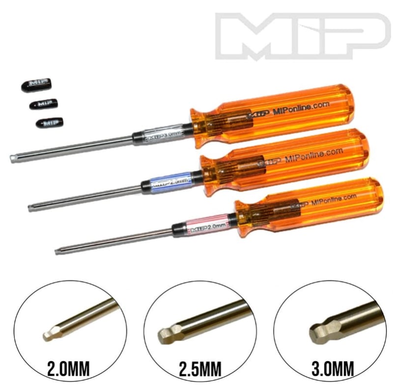 MIP Hex Driver Ball Wrench Set, Metric, 2.0/2.5/3.0mm, 3pcs
