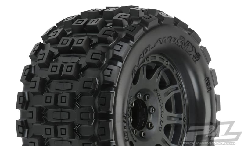 Pro-Line Badlands MX38 3.8" All Terrain Tires Mounted on Raid 8x32 Wheels (2)