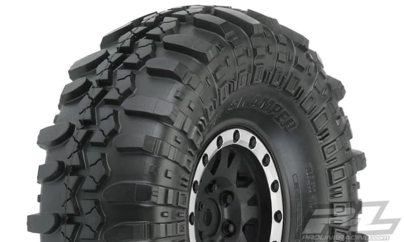 Pro-Line Interco TSL SX Super Swamper XL 1.9" Mounted on Impulse Black / Silver Plastic Internal Bead-Loc Wheels (2)