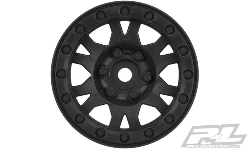 Pro-Line Impulse 1.9" Black Plastic Internal Bead-Loc Wheels (2)