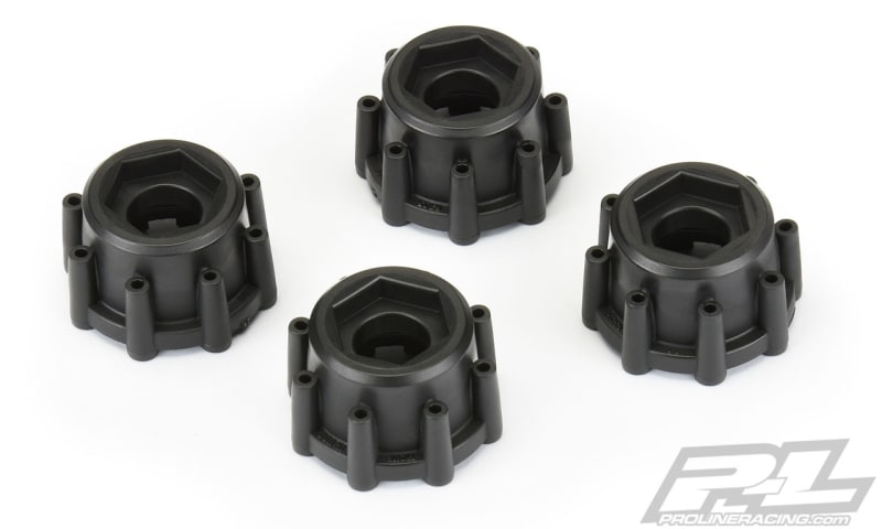 Pro-Line 8x32 to 17mm Hex Adapters for 8x32 3.8" Raid Wheels (4)