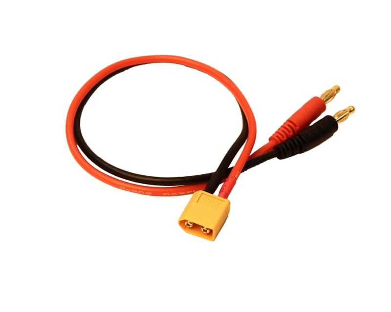 Racers Edge Charge Adapter Male XT60 to Male 4mm Bullets 300mm Wire