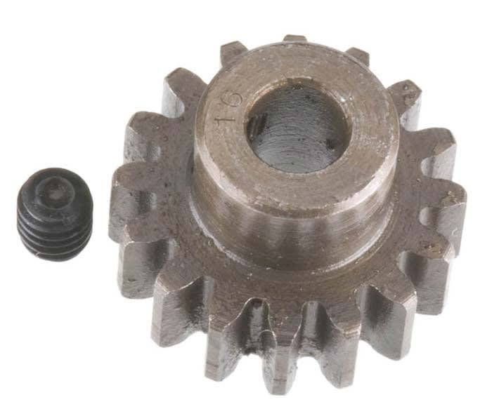 Robinson Racing Extra Hard Steel 5mm Bore 1 Mod Pinion Gear 16T