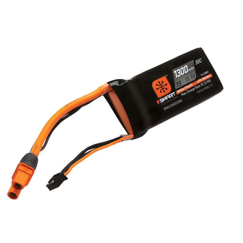 Spektrum 3S 11.1V 1300mAh 30C Smart LiPo Battery - IC3