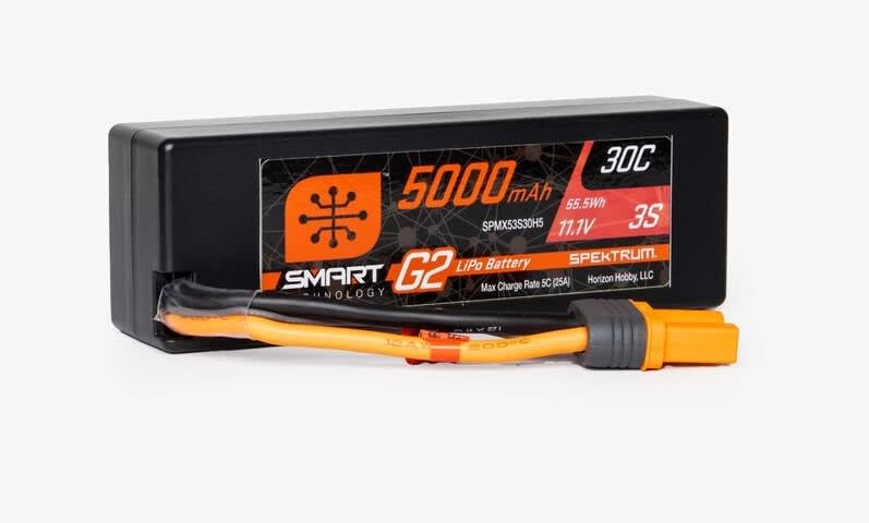 Spektrum 3S 11.1V 5000mAh 30C Smart G2 Hardcase LiPo Battery - IC5