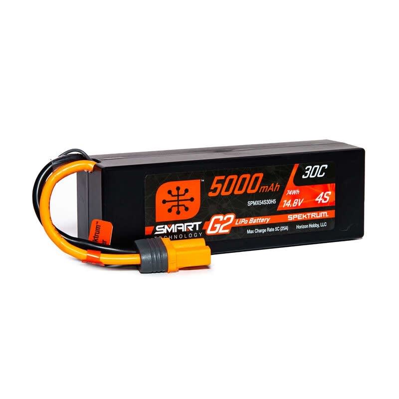 Spektrum 4S 14.8V 5000mAh 30C Smart G2 Hardcase LiPo Battery - IC5