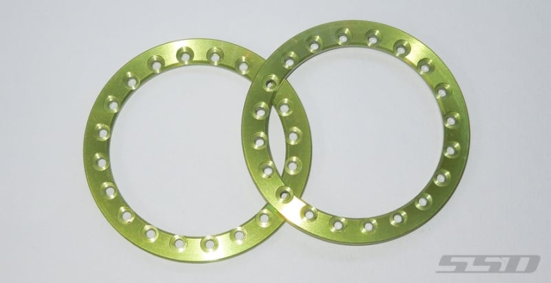 SSD RC 1.9" Green Aluminum Beadlock Rings (2)