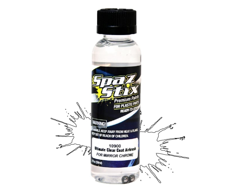 Spaz Stix Ultimate Clear Coat Airbrush Paint 2oz For Mirror Chrome