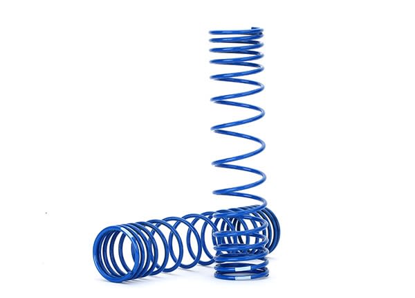 Traxxas Spring, shock, rear (blue) (GTR) (progressive, 1.042 rate) (2)