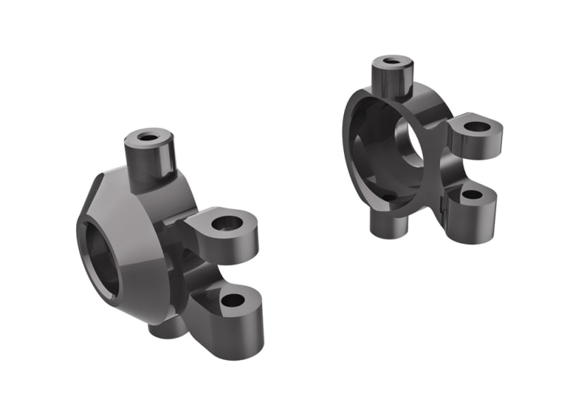 Traxxas Steering Blocks, 6061-T6 Aluminum (Dark Titanium) (left & right), TRX-4M