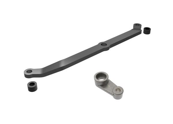 Traxxas Steering Link, 6061-T6 Aluminum (Dark Titanium) and Metal Servo Horn