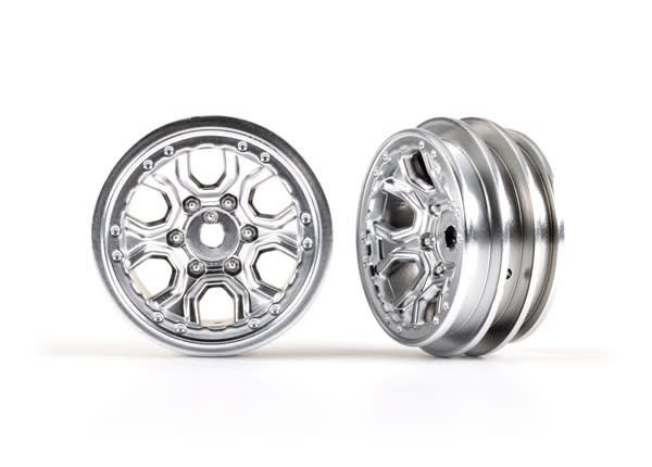 Traxxas Wheels, 1.0", Style 2 (black chrome) (2), TRX-4M