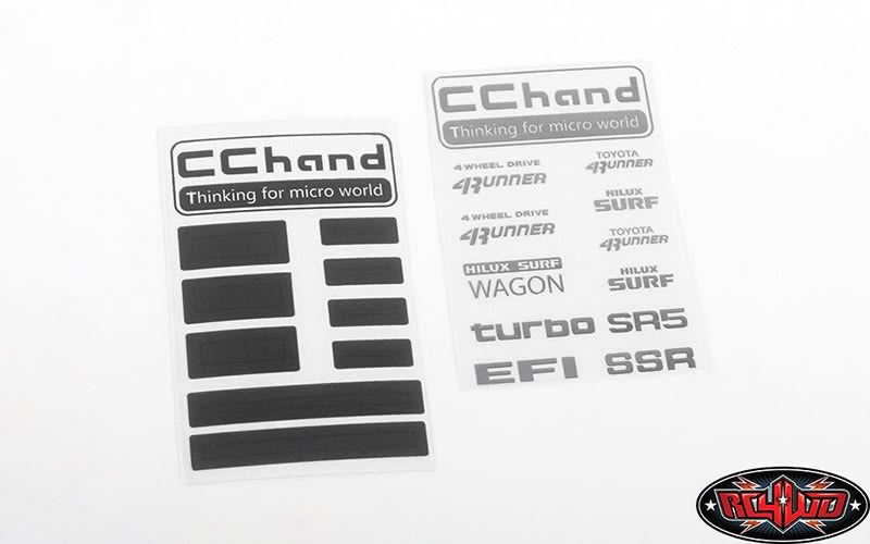 RC4WD Metal Logo Decal Sheet for 1985 Toyota 4Runner Hard Body Complete Set