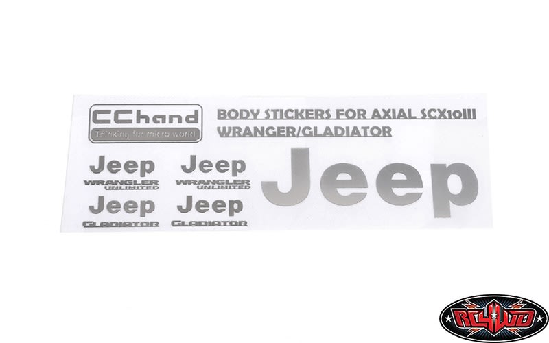RC4WD Metal Logo Decal Sheet for Axial 1/10 SCX10 III Jeep (Gladiator/Wrangler) (Silver)