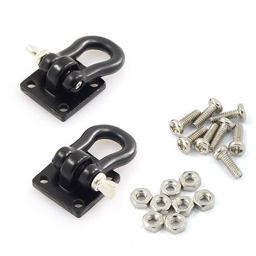 Yeah Racing 1/10 RC Rock Crawler Accessories - Heavy Duty Shackle w/Mounting Bracket - Black
