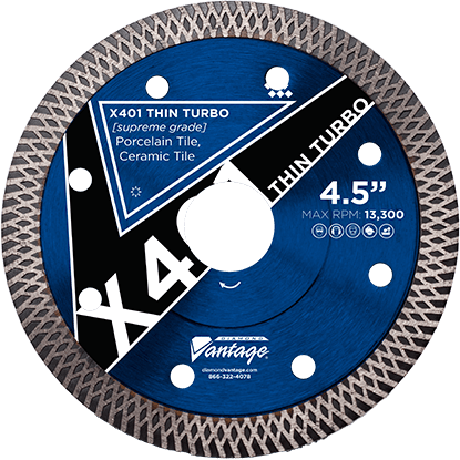 0406C4PDX4 X401 THIN TURBO porcelain 4 x .050 x 7/8-5/8, Hub