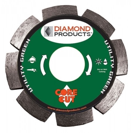 31807 4"x.250x7/8" Utility Green Segmented Tuck Point Diamond Blades 2-in-1