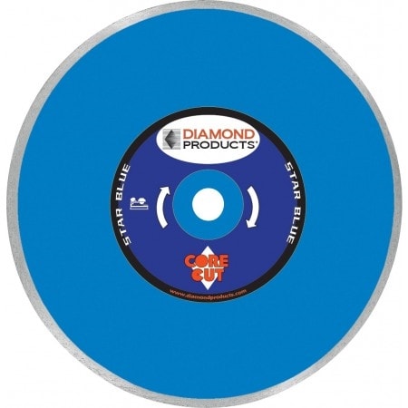 80016 10"x.060x5/8" Star Blue Continuous Rim Tile Diamond Blades - Dry Cut TD2B