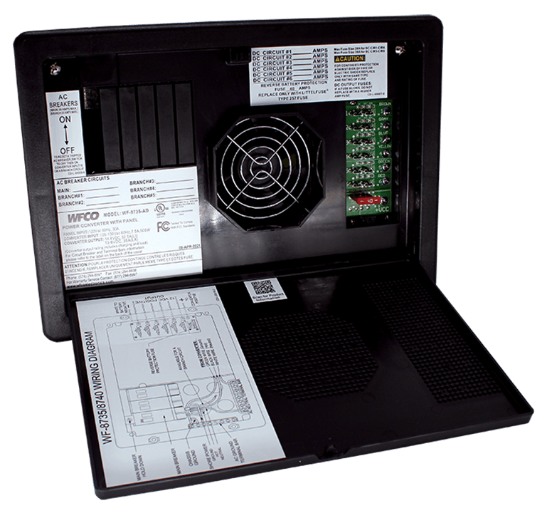 WFCO 40 AMP CONVERTER CHARGER DISTRIBUTION PANEL, WF-8740-AD