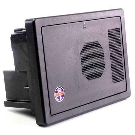 The WFCO WF-8735-AD Power Center is a 35 Amp RV converter charger with a built-in AC/DC distribution panel, designed to automatically detect and charge both lead-acid and lithium-ion batteries.