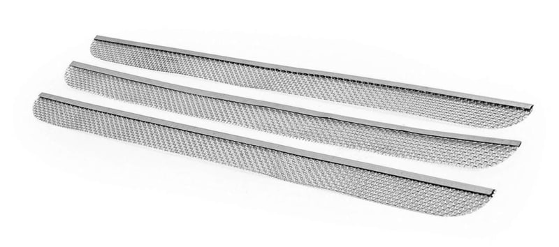 The JR Products 06-30195 REFRIGERATOR VENT BUG SCREEN 3PK is a set of three heavy-duty stainless steel mesh screens designed to prevent insects, birds, and rodents from nesting in RV refrigerator vents.