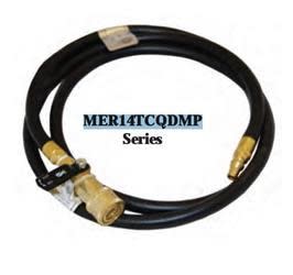 The Marshall Excelsior MER14TCQDMP-72 (also referred to as MER14TCQDMP-72P by AP Products) is a 72-inch high-pressure LPG propane extension hose designed for use with RV quick-connect systems.