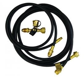 The Marshall Excelsior MER473 Stay Longer Plus Adapter Kit is designed for RV owners to connect to auxiliary propane sources or power high-pressure portable appliances from their RV's main LP gas system.
