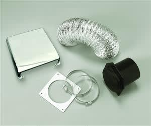 The Splendide Deluxe Chrome Dryer Vent Installation Kit, model VID403C (also referred to as VID403AC), is designed for RV installations and includes all necessary components for safe and efficient venting.