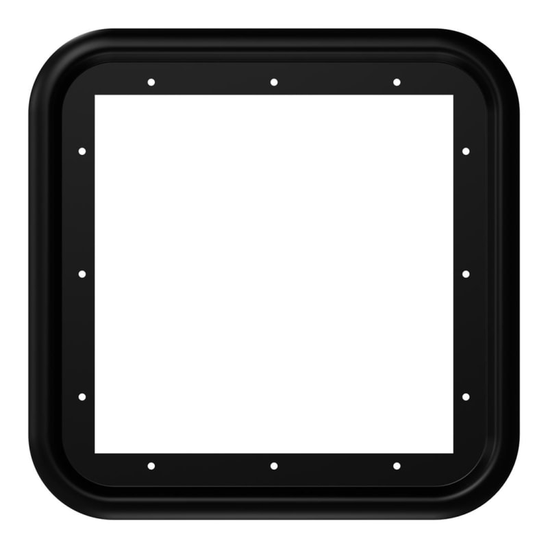 The FOGATTI FS06TRB is a black steel trim ring designed for a 15 x 15 inch access door used with Fogatti RV tankless water heaters.