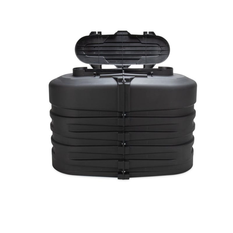 The Camco 50512 is a double propane tank cover designed to protect and house two 20- lb or 30-lb steel propane tanks.