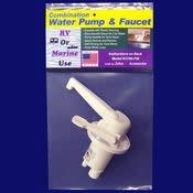 The R3700-PW is a Zebra RV Accessories Delta Six Dual Flow Water Pump With Built-In Check Valve designed for RV and marine use. It provides both tank water and city water functionality via a hand pump and handle mechanism.