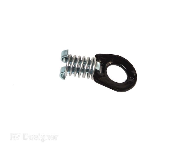 The RV Designer E371 is a water heater door cam lock/latch used to securely fasten the exterior water heater door on an RV. It is made of metal and sold in a pack of two.