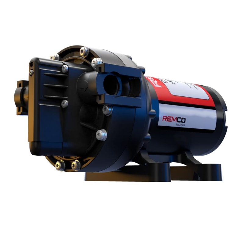 The Remco 55REBEL-JRV is a specific model number for a Remco Power RV Rebel Series fresh water pump, primarily used in RVs and coaches. It is a high-performance 12-volt DC diaphragm pump designed for a smooth and consistent water flow.